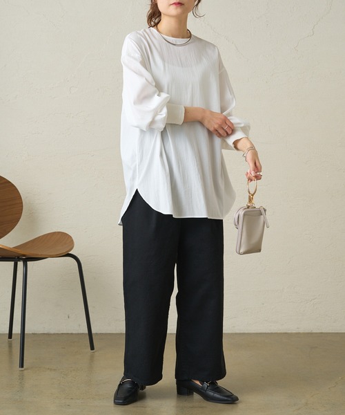 「PUAL CE CIN」 長袖ブラウス FREE ホワイト レディース_画像9