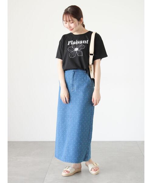 「Te chichi TERRASSE」 デニムスカート L ブルー レディース_画像2