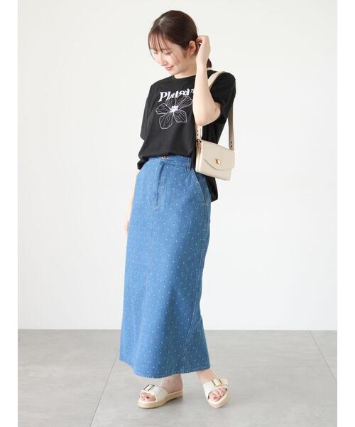 「Te chichi TERRASSE」 デニムスカート L ブルー レディース_画像3