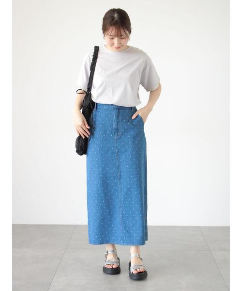 「Te chichi TERRASSE」 デニムスカート L ブルー レディース_画像4