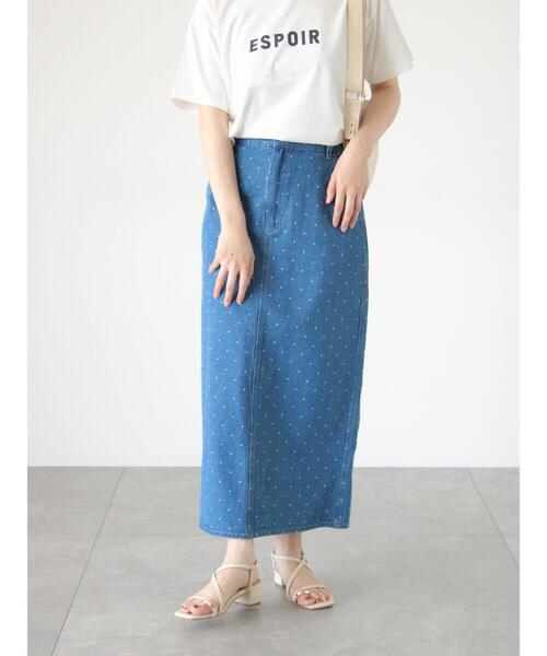 「Te chichi TERRASSE」 デニムスカート L ブルー レディース_画像8