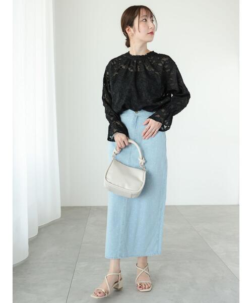 「Te chichi TERRASSE」 デニムスカート L ブルー レディース_画像9