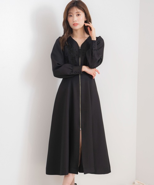「NOELA」 長袖ワンピース S ネイビー レディースの画像