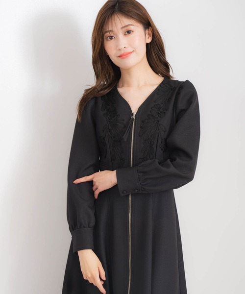 「NOELA」 長袖ワンピース S ネイビー レディースの画像