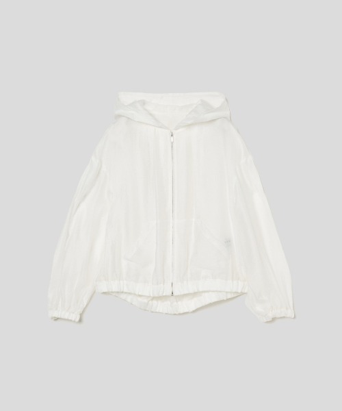 three dots（スリー ドッツ） パーカー Shiny shirt zip up hoody