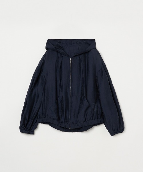 three dots（スリー ドッツ） パーカー シャイニー シャツジップアップ