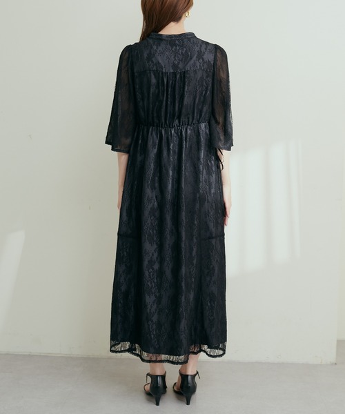「natural couture」 半袖ワンピース LARGE ブラック系その他 レディース_画像3