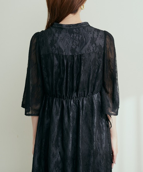 「natural couture」 半袖ワンピース LARGE ブラック系その他 レディース_画像4