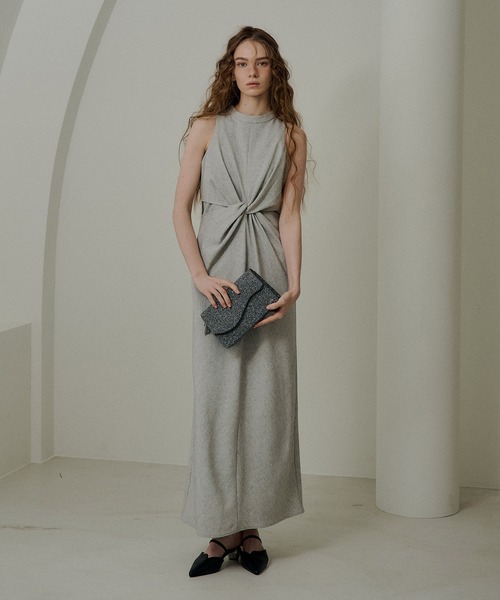 ドレス Knot design ｍelange dressの画像