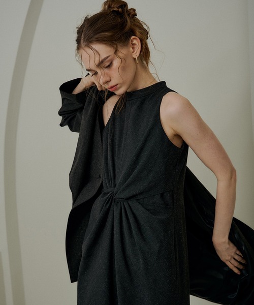 ドレス Knot design ｍelange dressの画像