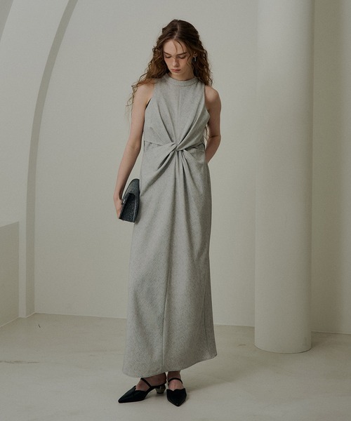 ドレス Knot design ｍelange dressの画像