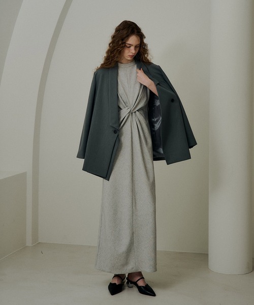 ドレス Knot design ｍelange dressの画像
