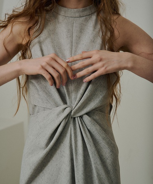 ドレス Knot design ｍelange dressの画像