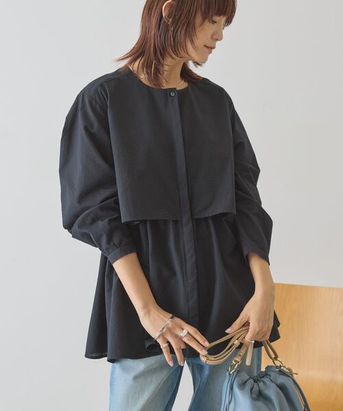 「AMERICAN HOLIC」 7分袖チュニック L ブラック レディース_画像8