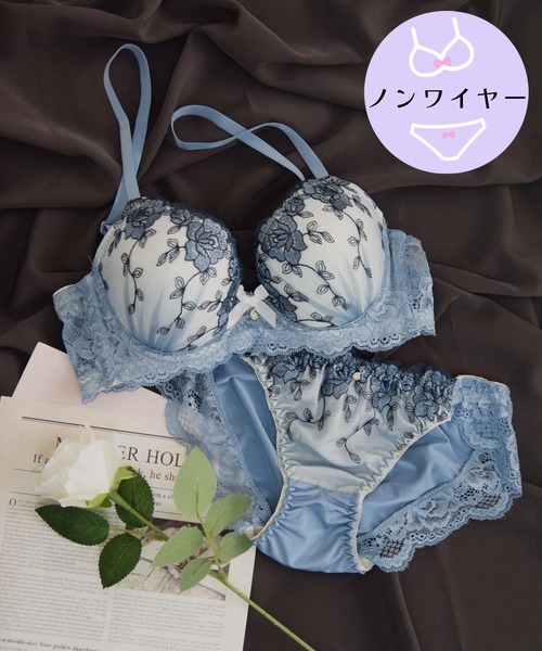 Sanei ブラジャー ショーツセット 「ノンワイヤー/ラクして整う