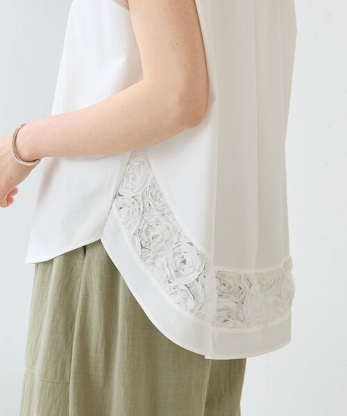 BEARDSLEY（ビアズリー） tシャツ 半袖 裾チュールキリカエプル