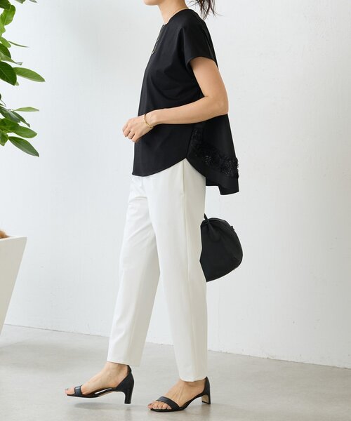 BEARDSLEY（ビアズリー） tシャツ 半袖 裾チュールキリカエプル