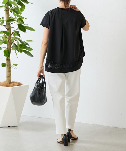 BEARDSLEY（ビアズリー） tシャツ 半袖 裾チュールキリカエプル