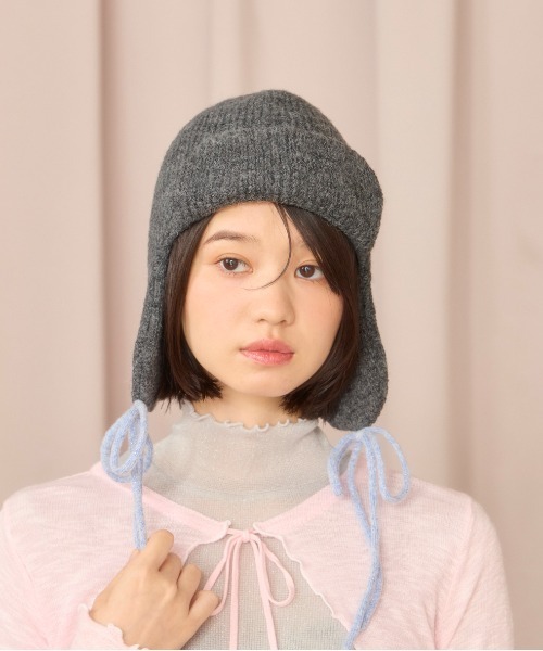 「kaorinomori」 ニットキャップ FREE ダークグレー レディース_画像2