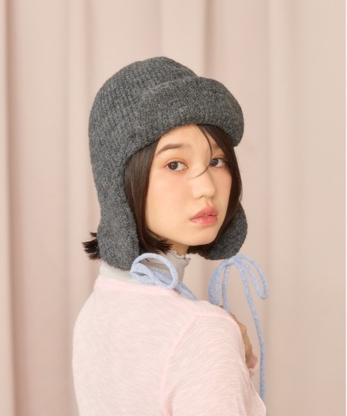 「kaorinomori」 ニットキャップ FREE ダークグレー レディース_画像3