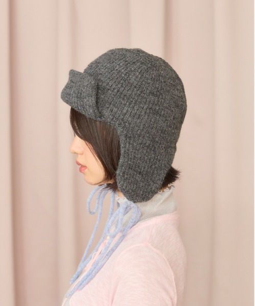 「kaorinomori」 ニットキャップ FREE ダークグレー レディース_画像4