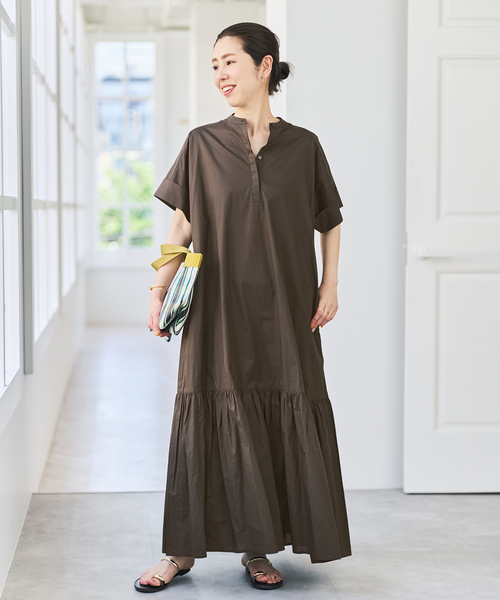 「Spick & Span」 シャツワンピース FREE ブラウン レディース_画像4