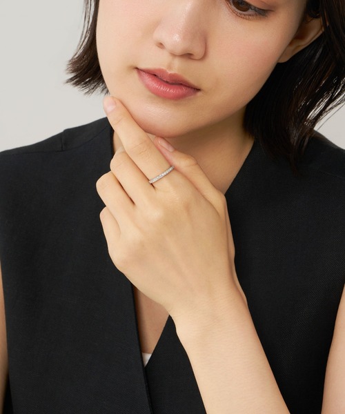 美品　Vandome　Aoyama　pt　ハーフエタニティ　ダイヤ0.2ct VENDOME AOYAMA（ヴァンドーム青山） 指輪 リング プラチナハーフ