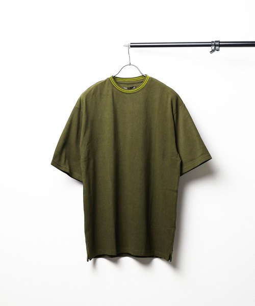 B.I.D. tシャツ 鹿の子ライン入り刺繍クルーTシャツ メンズ レディース