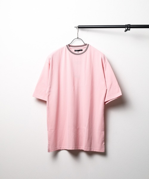 B.I.D. tシャツ 鹿の子ライン入り刺繍クルーTシャツ メンズ