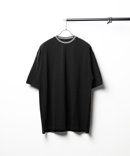 B.I.D. tシャツ 鹿の子ライン入り刺繍クルーTシャツ メンズ レディース