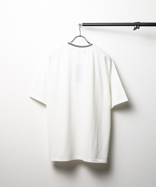 B.I.D. tシャツ 鹿の子ライン入り刺繍クルーTシャツ メンズ レディース