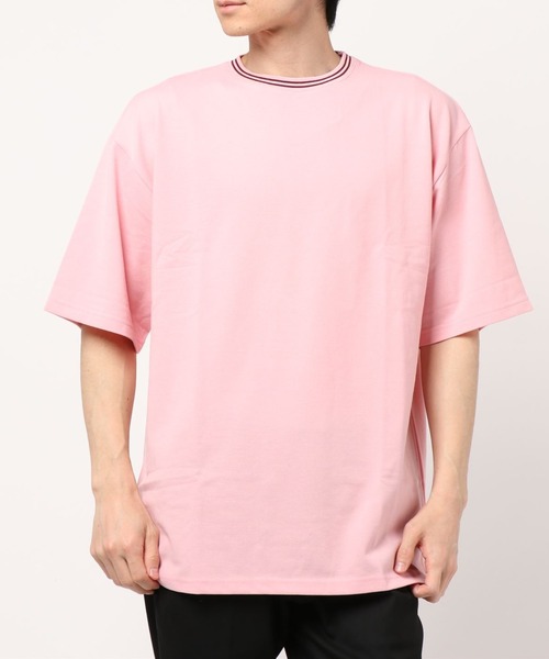B.I.D. tシャツ 鹿の子ライン入り刺繍クルーTシャツ メンズ レディース