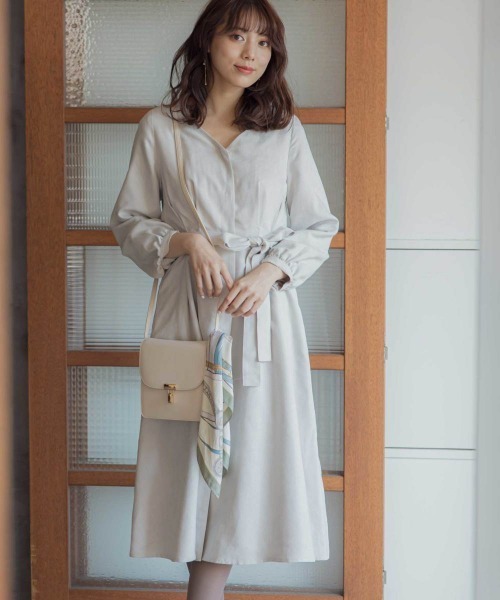 ワンピース フェイクスエードウエストタックコートワンピース Zozotown Yahoo 店 通販 Yahoo ショッピング