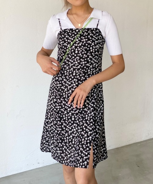 ワンピース 小花柄フロントスリットタイトワンピース Zozotown Yahoo 店 通販 Yahoo ショッピング