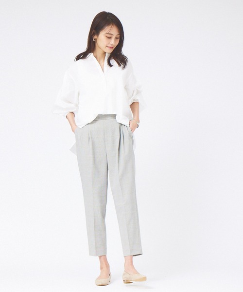 abahouse mavie スラックス パンツ 「感嘆」タックテーパード