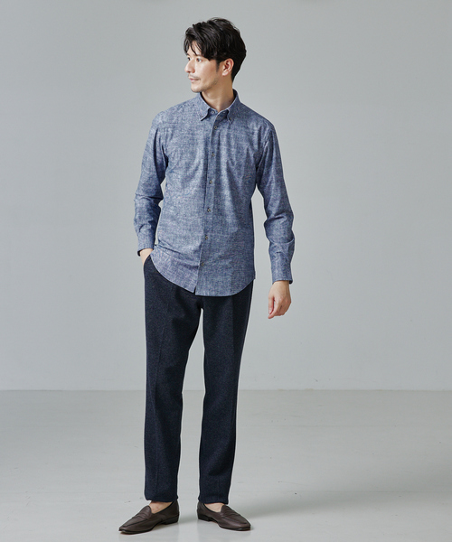 アバハウス（ABAHOUSE）/【FLEX SHIRTS】DryMoment シャンブレー シャツ ABAHOUSE（アバハウス） シャツ 「FLEX SHIRTS」DryMoment