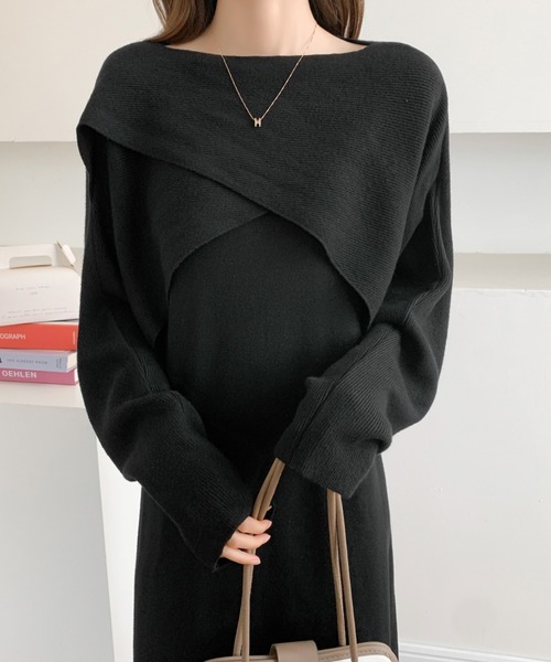 ABITOKYO ワンピース カシュクール長袖プルオーバー