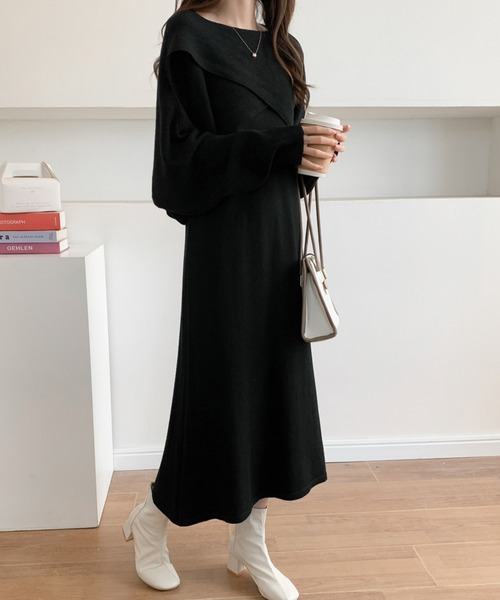 ABITOKYO ワンピース カシュクール長袖プルオーバー