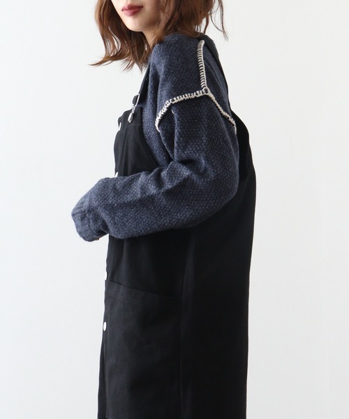 Emago ニット セーター EMAGO 配色ステッチニットプルオーバー