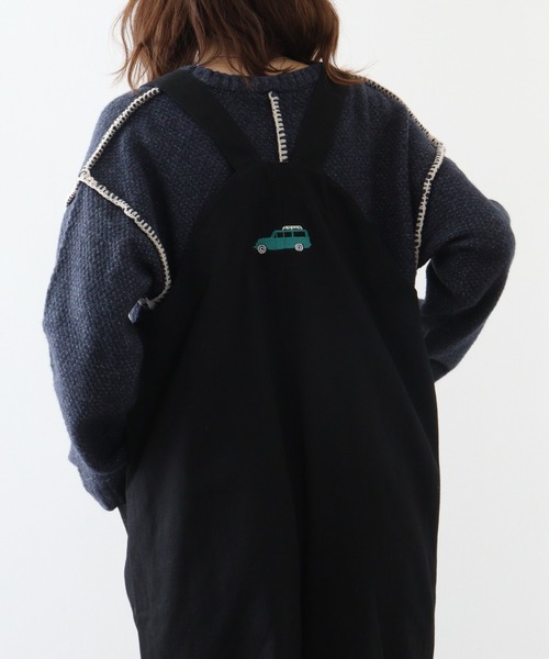 ニット セーター EMAGO 配色ステッチニットプルオーバー レディース Emago ニット セーター EMAGO 配色ステッチニットプルオーバー