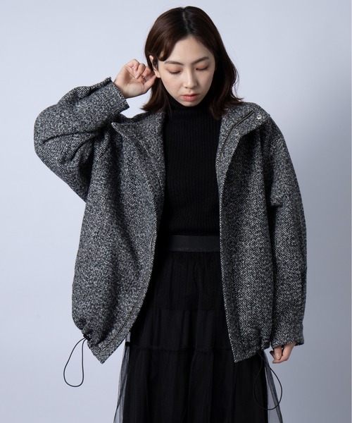 ジャケット ブルゾン レディース 「SETUP7」Volume tweed jacket ボリュームツイードスタンドカラージャケット ブルゾン｜zozo｜17