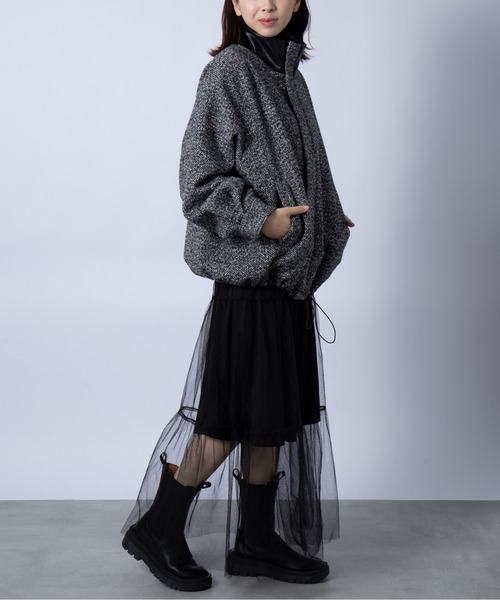 ✨激安！✨【新品未使用タグ付】【MATURED】スタンドカラーツイードブルゾン SETUP7 ブルゾン アウター 「SETUP7」Volume tweed jacket