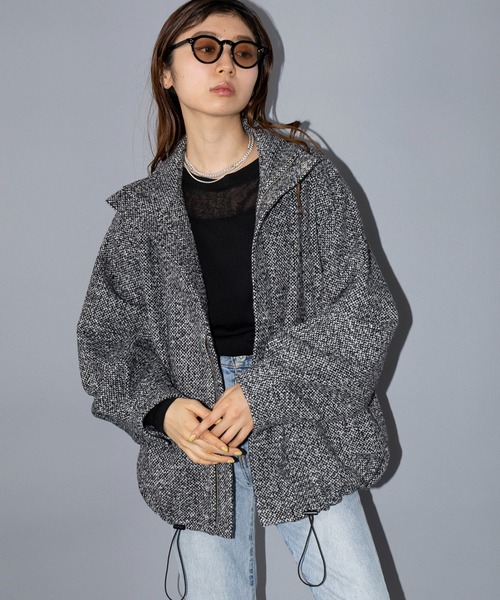tweedスタンドブルゾン SETUP7（セットアップセブン） ブルゾン アウター 「SETUP7」Volume