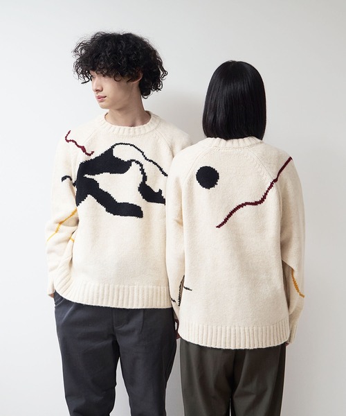 ニット セーター Common Noun/NATURE Kana Akiyama クルーネックニットプルオーバー レディース メンズ NATURE” kana akiyama クルーネックニットプルオーバー – Common
