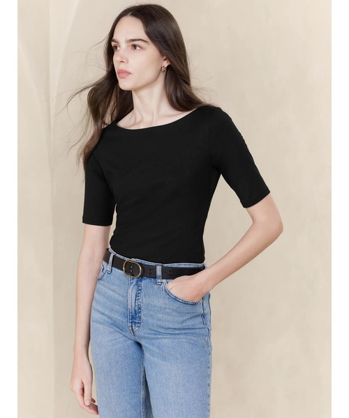 ブラウス シャツ BANANA REPUBLIC FACTORY STORE　　ボートネック スモックトップ レディース BANANA REPUBLIC ブラウス シャツ FACTORY STORE リネンブレンド