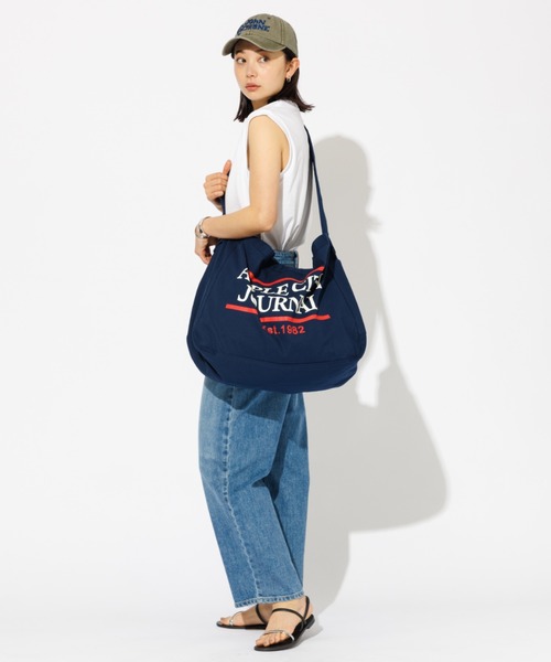タグ付新品　Parrott Canvas Newspaper Bag ネイビー PARROTT CANVAS - タグ付新品 Parrott Canvas Newspaper Bag
