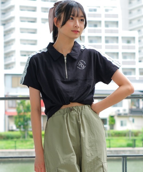 RiCO SUCRE（リコシュクレ） tシャツ 短丈ハーフジップTシャツ キッズ