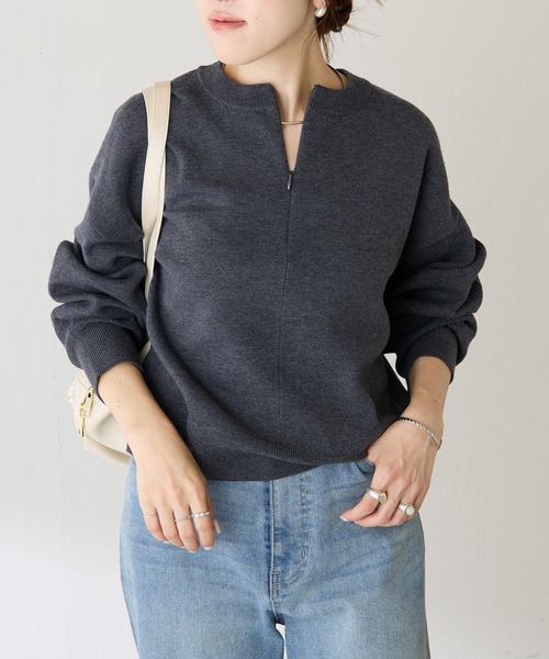 新品⭐︎ COLLAGE GALLARDAGALANTEジップニット COLLAGE GALLARDAGALANTE｜ジップスウェットライクニット