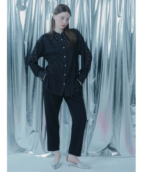 ブラウス シャツ FRINGE JACQUARD 2WAY SHIRT レディース