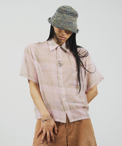 JieDa オーバーサイズ チェック柄シャツ JieDa（ジエダ） シャツ CHECK SHIRT S/S メンズ レディース